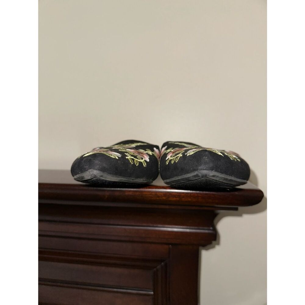 Franco Sarto 9 RUSSO 2 Black Pink White Green floral embroidered slip-on mules - Picture 7 of 10